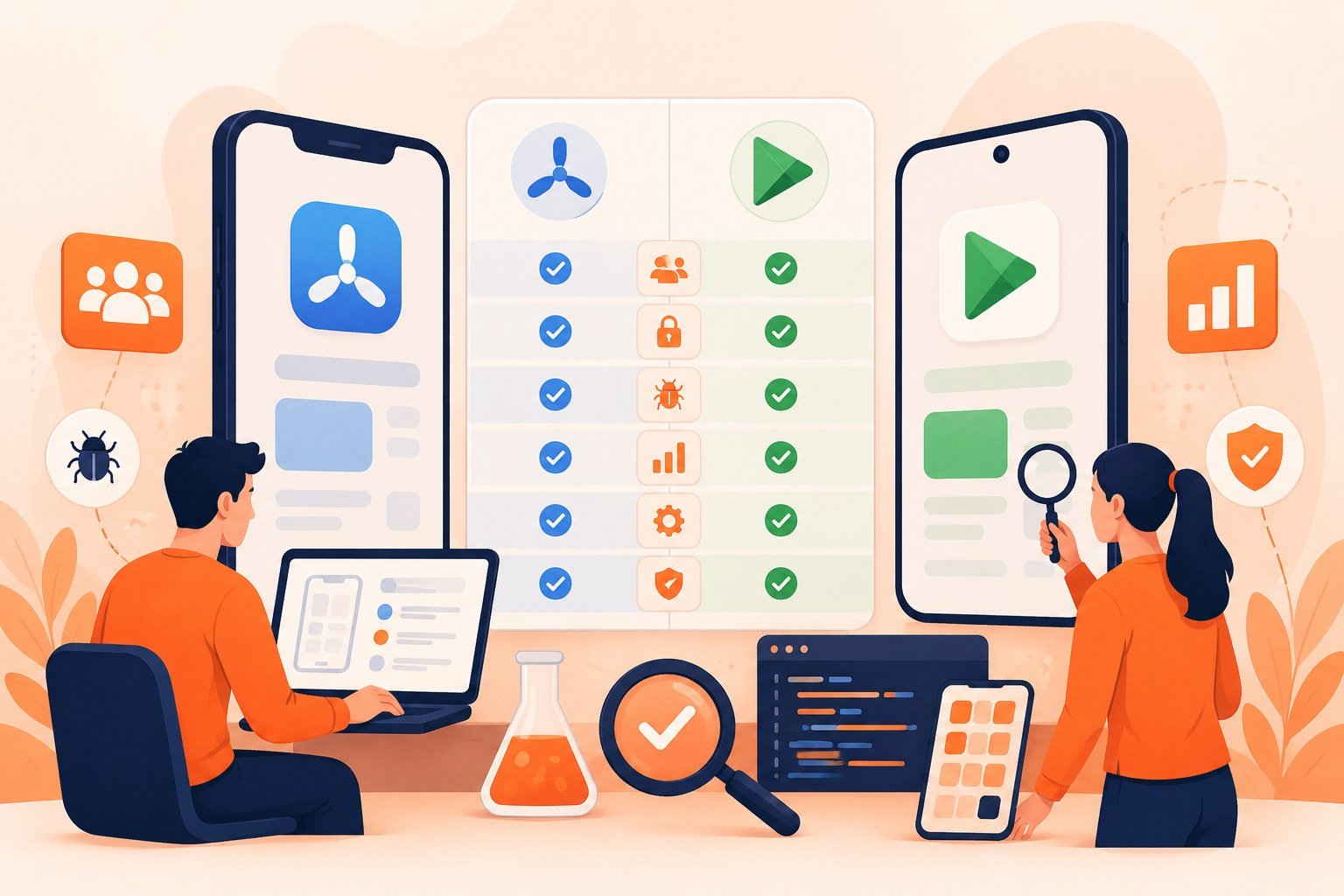Apple TestFlight vs Google Play Closed Testing: Bảng so sánh chi tiết 2026